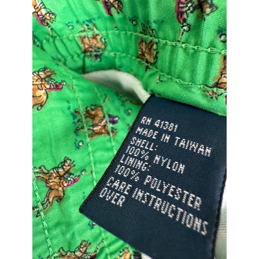 Polo Ralph Lauren Swim Trunks Mens S Green All Over Polo Player Print Lined Vtg - Picture 6 of 8